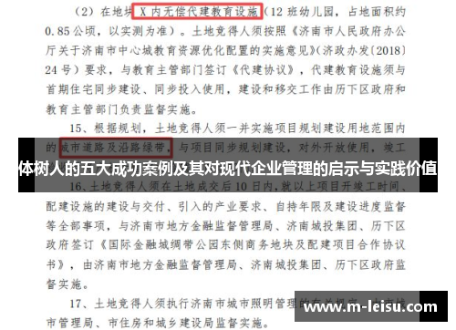 体树人的五大成功案例及其对现代企业管理的启示与实践价值